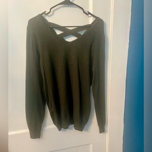 Olive Green Crisscross Sweater
